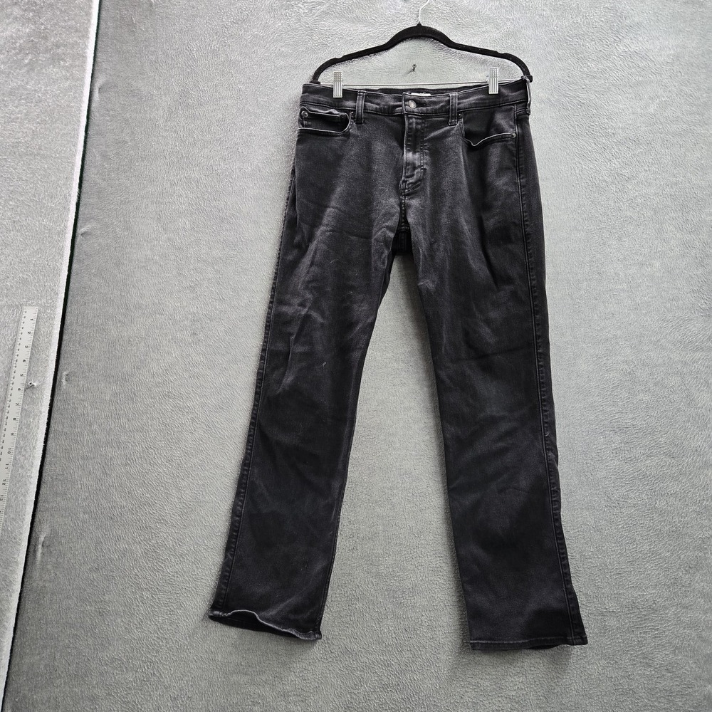 Hollister Men Jeans 34X32 Black Denim Straight 29" Inseam